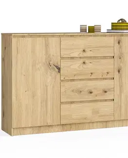 Komody a skrinky Široká a vysoká komoda SOPHIA160, dub Artisan