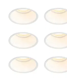 Zapustené svietidlá Sada 6 vstavaných bodových svetiel bielych GU10 50 mm IP44 - Dept