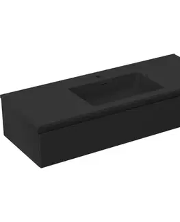 Kúpeľňový nábytok MEXEN/S - Orio kúpeľňová skrinka 120 cm s umývadlom Otis, 1 šuplík, čierna mat 91A10-12023-1-BF71-W18M71