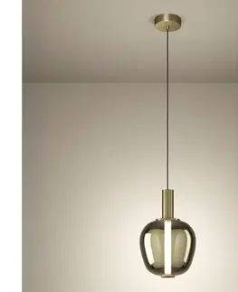 Svietidlá Eglo 390464 - stmievateľný LED luster na lanku FRUITERA LED/6W/230V + LED/1,6W zlatý 390464