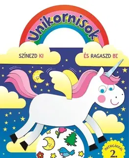 Nalepovačky, vystrihovačky, skladačky Unikornisok - Színezd ki és ragaszd be matricákkal 2.
