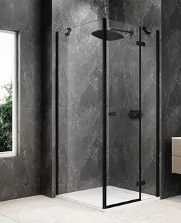 Sprchové dvere POLYSAN - GLOBE BLACK štvorcová sprchová zástena 1000x1000, číre sklo, pravé GB1010-3415RB