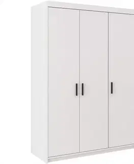 Šatníkové skrine Skriňa Elena 133 cm biela