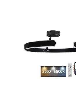 Svietidlá  LED Stmievateľný prisadený luster LED/72W/230V 3000-6500K čierna + diaľkové ovládanie TA1314/B