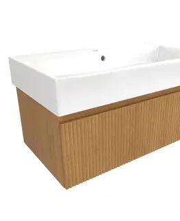 Kúpeľňový nábytok Kúpeľňová skrinka s umývadlom SAT Evolution 78x30x44, 5 cm dub medový mat SATEVO80DMU2 SATEVO80DMU2