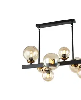 Svietidlá  106004 - Luster na tyči HYPERION 7xE27/7W/230V čierna/béžová 106004