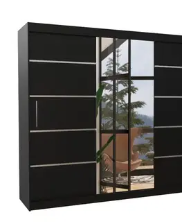 Šatníkové skrine ArtAdrk Šatníková skriňa SALTO | čierna 250 cm