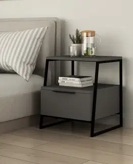 Nočné stolíky Nočný stolík Pal - Anthracite