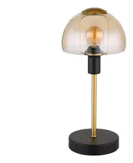 Lampy Globo 21914A - Stolná lampa KOKKINI 1xE14/25W/230V čierna/zlatá 21914A