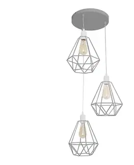Svietidlá  Luster KARO 3xE27/15W/230V šedá W-KD 1311/3 GR