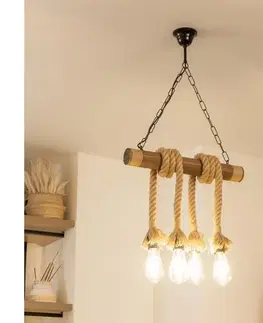 Svietidlá BRILAGI - Luster na reťazi KOS 4xE27/60W/230V buk EX-01048
