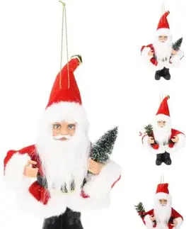 Vianočné dekorácie Kinekus Ozdoba závesná Santa 13 cm mix