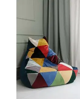 Sedacie vaky a kocky Sedací vak Keiko M Mix Magic Velvet TiaHome - Hnedá