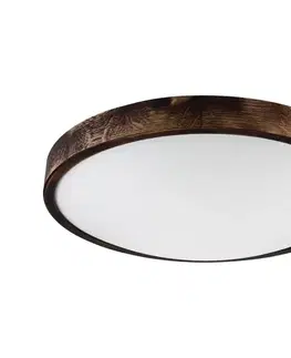Svietidlá  Stropné svietidlo OAK SMOKY SLIM 3xE27/15W/230V pr. 47 cm dub/tmavohnedá LD-PD-8.3