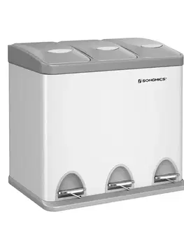 Kovové koše Odpadkový kôš 3x8 l biely LTB24WT