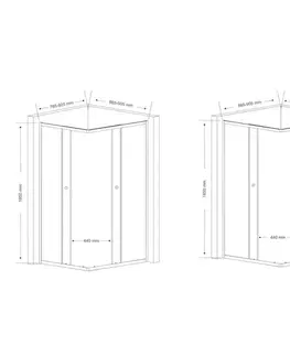 Sprchovacie kúty AQUALINE - AGGA obdĺžniková sprchová zástěna 900x800, číre sklo HLF809Y