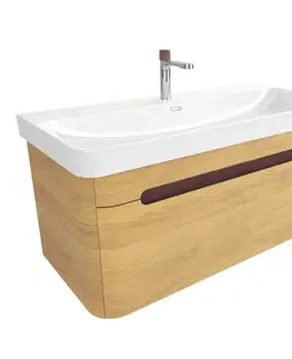 Kúpeľňový nábytok Kúpeľňová skrinka s umývadlom SAT Fusion 97,5x43x45 cm dub medový mat SATFUSION100DMUBA SATFUSION100DMUBA