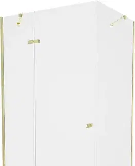 Vane MEXEN/S - Roma sprchovací kút 120x90, transparent, zlatá + čierna vanička so sifónom 854-120-090-50-00-4070G
