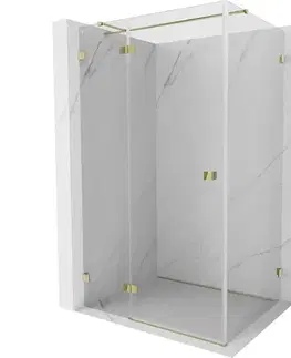 Sprchovacie kúty MEXEN/S - Lunar T sprchovací kút dvere krídlové ľavá 135 x 120, transparent, zlato 834T-135-120-50-00-L