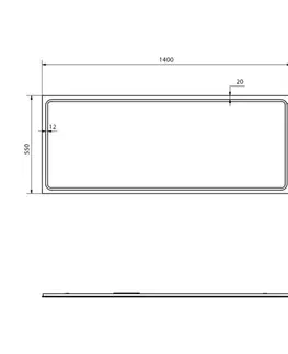 Kúpeľňové zrkadlá SAPHO - GEMINI zrkadlo s LED osvetlením 140x55cm GM140