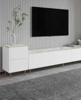 Obývacie steny TV skrinka / Obývacia stena Imaj - Marble, White