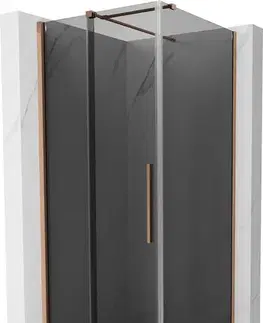 Sprchovacie kúty MEXEN/S - Velár sprchovací kút, posuvné dvere 120 x 120, grafit, meď kartáčovaná 871-120-120-41-65