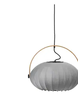Svietidlá Halo Design 746354 - Závesný luster na lanku DC 1xE27/40W/230V pr. 40 cm sivý/dub 746354