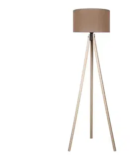 Lampy  - Stojacia lampa 1xE27/60W/230V pr. 44 cm hnedá/béžová AS0463+DU82597