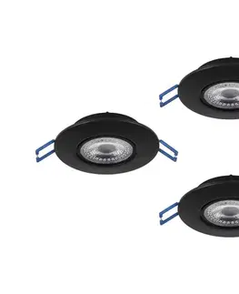 Svietidlá Eglo 300188 - SADA 3× LED zapustených stropných svietidiel GEDREZ LED/4,9W/230V pr. 9 cm čierna 300188