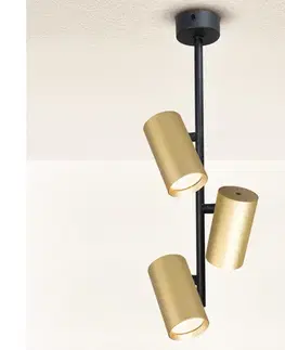 Svietidlá BRILAGI - Luster na tyči SELE VERTICAL 3xGU10/30W/230V čierna/zlatá WO-D3-OEM