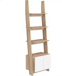 Regály Regál Rack 60-1D sonoma/Biely lesk