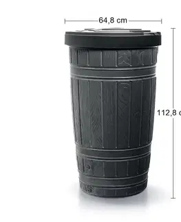 Sudy na vodu NABBI IDWO265 plastový sud na dažďovú vodu 265 l čierna