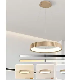 Svietidlá BRILAGI - stmievateľný LED závesný luster FALCON MODERN LED/30W/230V 40 cm béžová s diaľkovým ovládačom BRI504