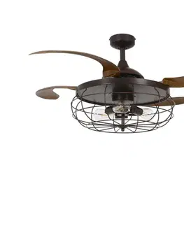 Ventilátory FANAWAY 212921 - LED Stropný látor INDUSTRI 3xE27/4W/230V hnedá + DO 212921