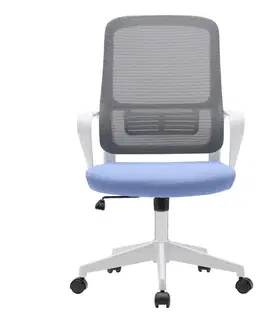 Kancelárske stoličky KONDELA Salomo Typ 1 kancelárska stolička s podrúčkami neomint / sivá / biela