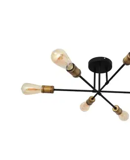 Svietidlá  Prisadený luster CAMBRIDGE 6xE27/20W/230V čierna/zlatá W-2022/6 BK+AB/H