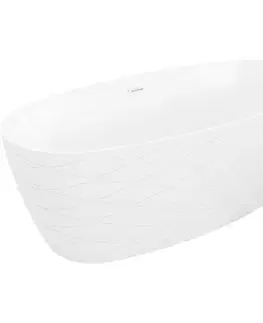 Vane MEXEN/S - Olea voľne stojaca vaňa vzor 170 x 80, biela, sifón a prepad biela 52821708000-20
