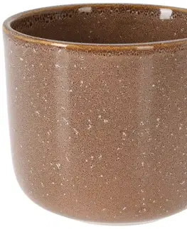 Záhradné dekorácie Hnedý porcelánový kvetináč