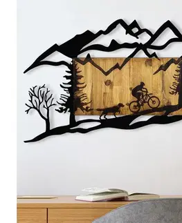Obrazy  Nástenná dekorácia 110x65 cm jazda na bicykli drevo/kov 899SKL2176