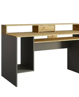 Moderné kancelárske stoly Písací stôl 1d1sz 60 Nfsc B Grafit Rex