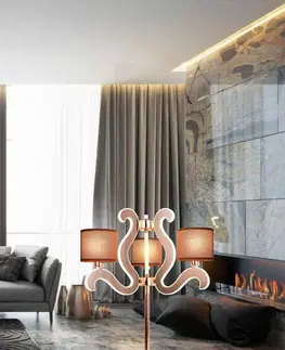 Stolové lampy Stolová lampa s 3 LED ramenami, medená, Ambrosia