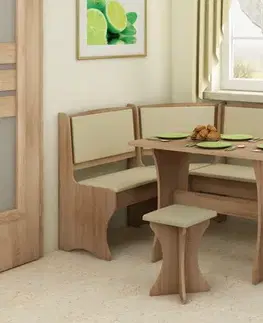 Jedálenské stoličky MEBLOCROSS ZKU-04 taburetka sonoma svetlá / béžová