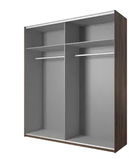 Šatníkové skrine SYNONYM 18 šatníková skriňa so zrkadlom, dub Flagstaff/ čierna