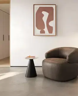 Lounge kreslá DELIFE Lounge kreslo Nova 88x88 cm mikrovlákno taupe vintage