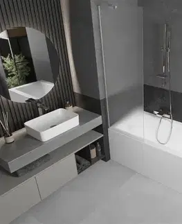 Sprchové dvere MEXEN/S - Next vaňová zástena FIX 60 x 150, dekor, nikel kartáčovaná 895-060-000-00-30-97