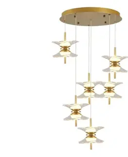 Svietidlá  LED luster na lanku BUTTERFLY 12xLED/5W/230V 3000K zlatý 414LRC1360