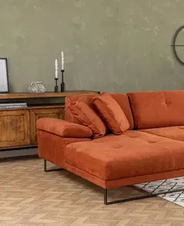 Sedacie súpravy Rohová sedacia súprava / Rohová pohovka Mustang Large Left - Orange