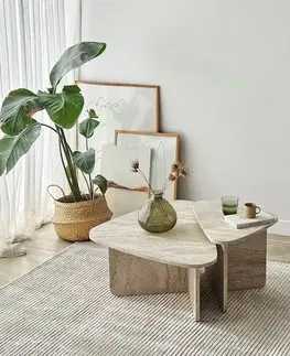 Sady stolíkov Súprava konferenčných stolíkov Ballare Set - Travertine
