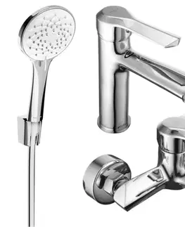 Sprchy a sprchové panely MEXEN/S - Saber R74 Set umývadlové a vaňové batérie s príslušenstvom, chróm 72103R74-00