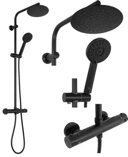 Kúpeľňové batérie REA REA - Sprchový set s batériou 150mm BLISS čierny REA-P8804